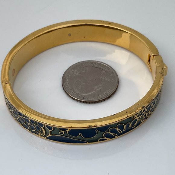 J. Crew Bracelet gold plated bangle enamel paint F - Picture 11 of 11